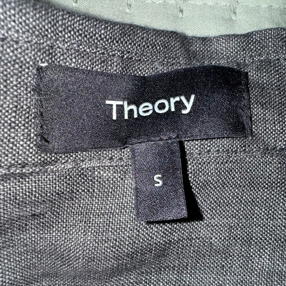 Theory Hekanina Tie Front Drape Hemp Shirt-Pewter Sz S NWT & extra buttons - Picture 6 of 15